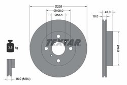 DISC FRANA TEXTAR 92103603 - Compatibil cu TOYOTA