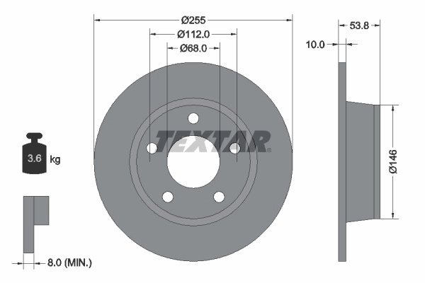 Disc frana Textar 92104103