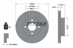 DISC FRANA TEXTAR 92104500 - Compatibil cu SUZUKI, SUZUKI (CHANGHE)