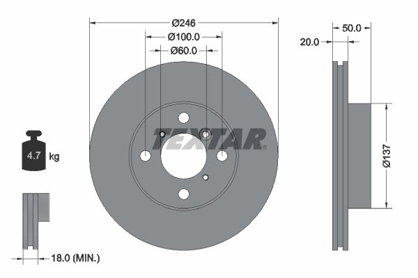 DISC FRANA TEXTAR 92104500 - Compatibil cu SUZUKI, SUZUKI (CHANGHE)