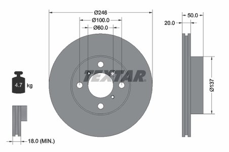 DISC FRANA TEXTAR 92104500 - Compatibil cu SUZUKI, SUZUKI (CHANGHE)