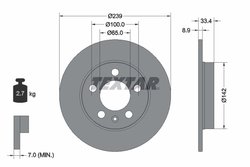 DISC FRANA TEXTAR 92105803 - Compatibil cu AUDI, SKODA, VW