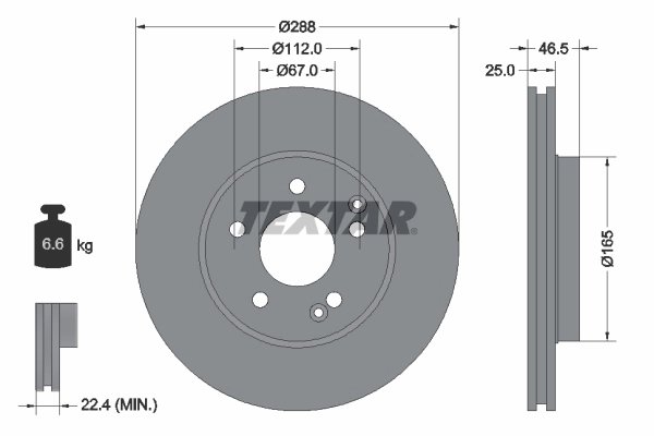 DISC FRANA TEXTAR 92105905 - Compatibil cu MERCEDES-BENZ
