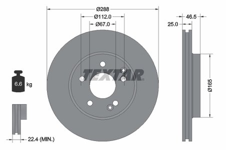 DISC FRANA TEXTAR 92105905 - Compatibil cu MERCEDES-BENZ