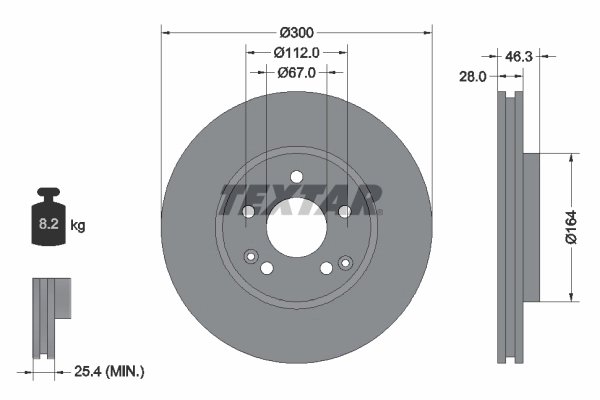 DISC FRANA TEXTAR 92106005 - Compatibil cu CHRYSLER, MERCEDES-BENZ