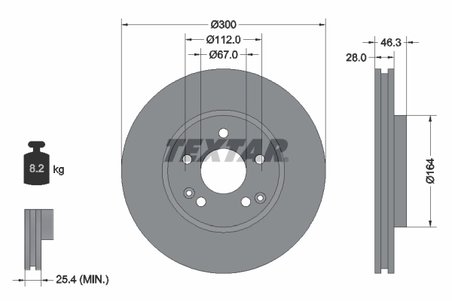 DISC FRANA TEXTAR 92106005 - Compatibil cu CHRYSLER, MERCEDES-BENZ