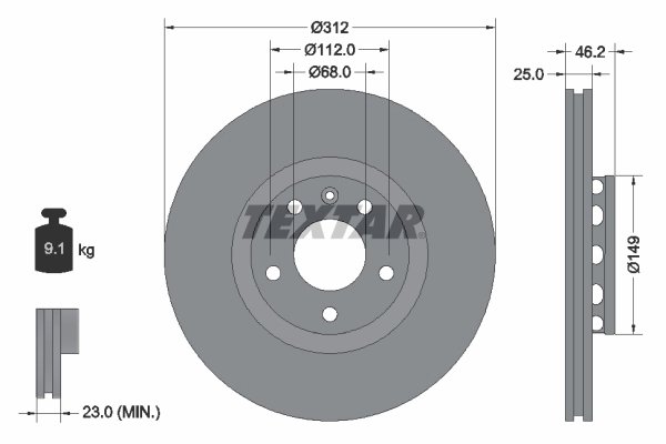 Disc frana Textar 92106105