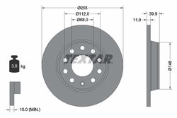 DISC FRANA TEXTAR 92106303 - Compatibil cu AUDI, AUDI (FAW), SEAT