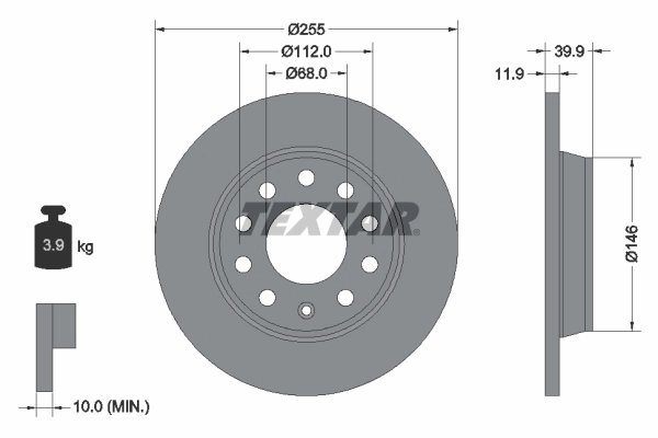 DISC FRANA TEXTAR 92106303 - Compatibil cu AUDI, AUDI (FAW), SEAT