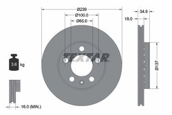 Disc frana Textar 92106803