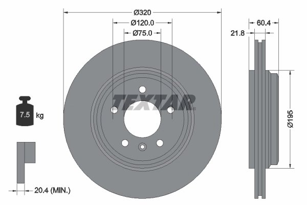 DISC FRANA TEXTAR 92107003 - Compatibil cu BMW