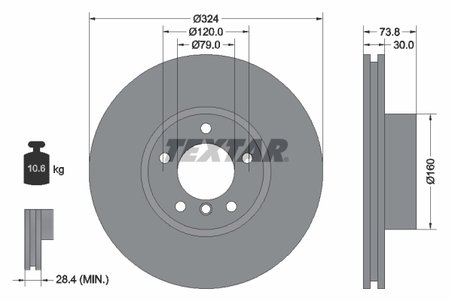 DISC FRANA TEXTAR 92107105 - Compatibil cu BMW