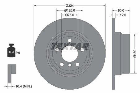 DISC FRANA TEXTAR 92107403 - Compatibil cu BMW
