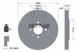 DISC FRANA TEXTAR 92107800 - Compatibil cu CITROEN
