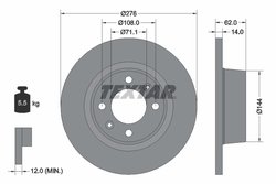 DISC FRANA TEXTAR 92107900 - Compatibil cu CITROEN