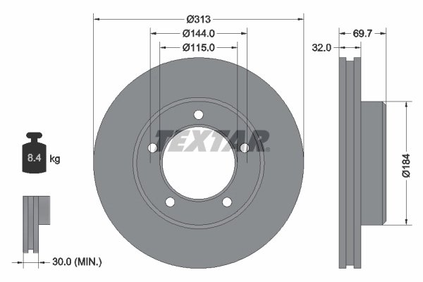 Disc frana Textar 92108103