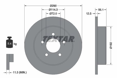 DISC FRANA TEXTAR 92108400 - Compatibil cu CHRYSLER, DODGE