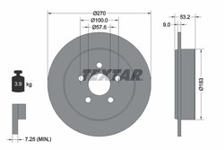DISC FRANA TEXTAR 92108600 - Compatibil cu CHRYSLER, DODGE, PLYMOUTH