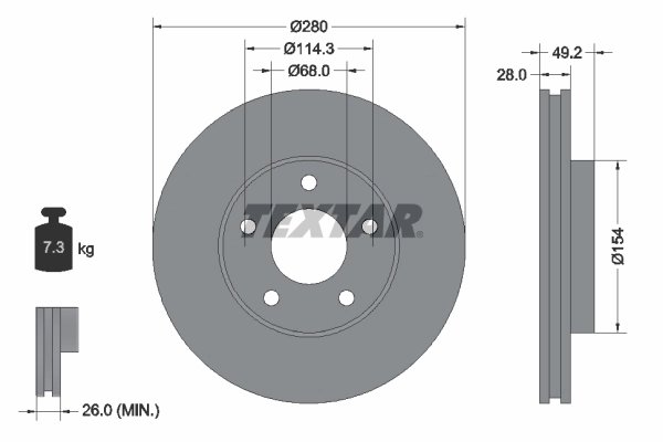 Disc frana Textar 92109403