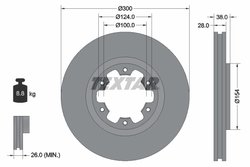 DISC FRANA TEXTAR 92109500 - Compatibil cu INFINITI, NISSAN