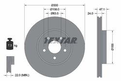 DISC FRANA TEXTAR 92109605 - Compatibil cu FORD, FORD (CHANGAN), FORD AUSTRALIA, JAGUAR
