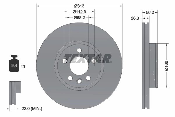 Disc frana Textar 92109905