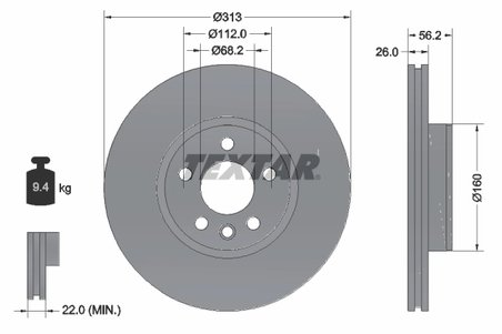 Disc frana Textar 92109905