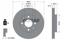 Disc frana Textar 92110300