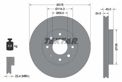 DISC FRANA TEXTAR 92110500 - Compatibil cu MITSUBISHI
