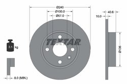 DISC FRANA TEXTAR 92111003 - Compatibil cu HOLDEN, OPEL, VAUXHALL