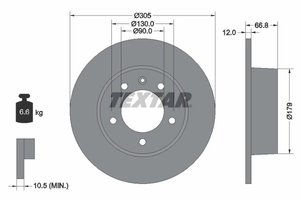 DISC FRANA TEXTAR 92111203 - Compatibil cu NISSAN, OPEL, RENAULT, VAUXHALL