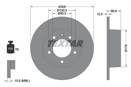DISC FRANA TEXTAR 92111203 - Compatibil cu NISSAN, OPEL, RENAULT, VAUXHALL