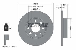 DISC FRANA TEXTAR 92111303 - Compatibil cu CHEVROLET, OPEL, VAUXHALL