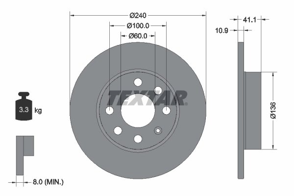 Disc frana Textar 92111303