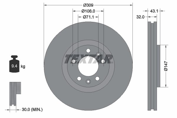 Disc frana Textar 92111900