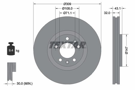 Disc frana Textar 92111900