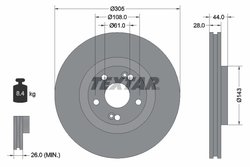 DISC FRANA TEXTAR 92112300 - Compatibil cu RENAULT
