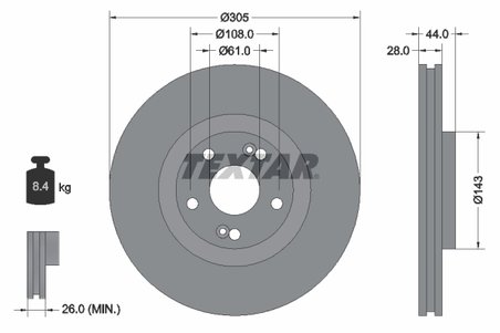 DISC FRANA TEXTAR 92112300 - Compatibil cu RENAULT