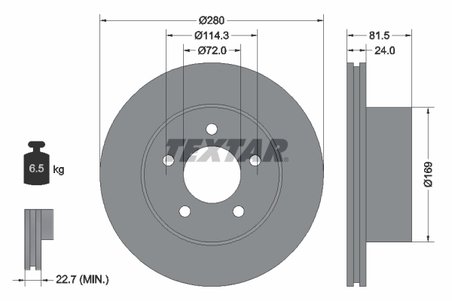 DISC FRANA TEXTAR 92113500 - Compatibil cu JEEP