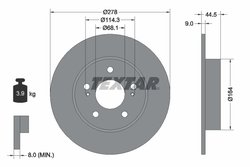 DISC FRANA TEXTAR 92113103 - Compatibil cu INFINITI, NISSAN, SAMSUNG