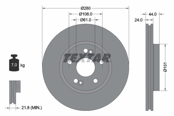 Disc frana Textar 92113803