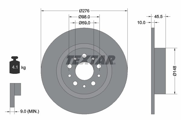 DISC FRANA TEXTAR 92114703 - Compatibil cu ALFA ROMEO