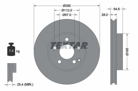 DISC FRANA TEXTAR 92115105 - Compatibil cu MERCEDES-BENZ, MERCEDES-BENZ (BBDC)