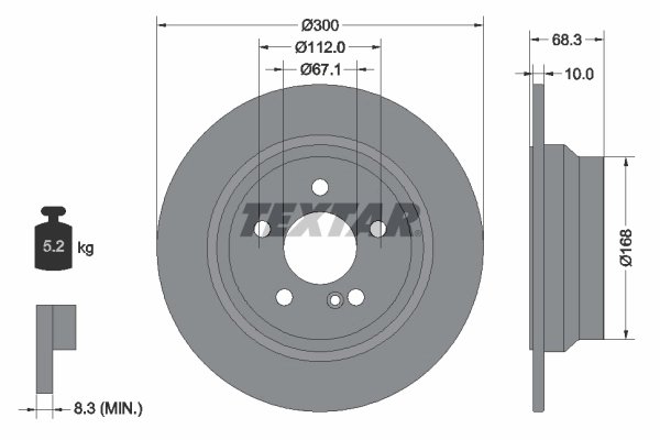 DISC FRANA TEXTAR 92115405 - Compatibil cu MERCEDES-BENZ, MERCEDES-BENZ (BBDC)