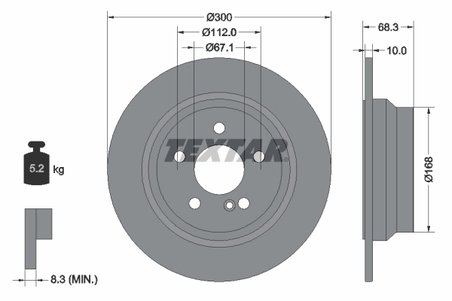 DISC FRANA TEXTAR 92115405 - Compatibil cu MERCEDES-BENZ, MERCEDES-BENZ (BBDC)