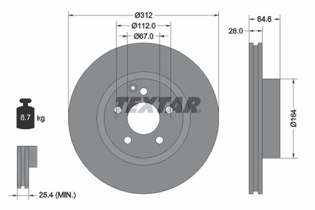 DISC FRANA TEXTAR 92115305 - Compatibil cu MERCEDES-BENZ