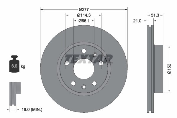 DISC FRANA TEXTAR 92115703 - Compatibil cu LAND ROVER