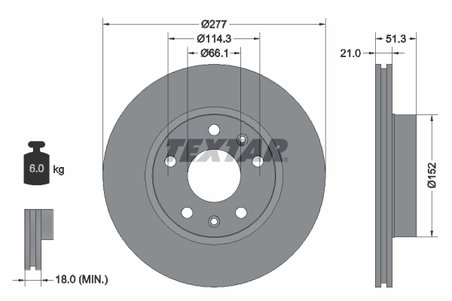 DISC FRANA TEXTAR 92115703 - Compatibil cu LAND ROVER