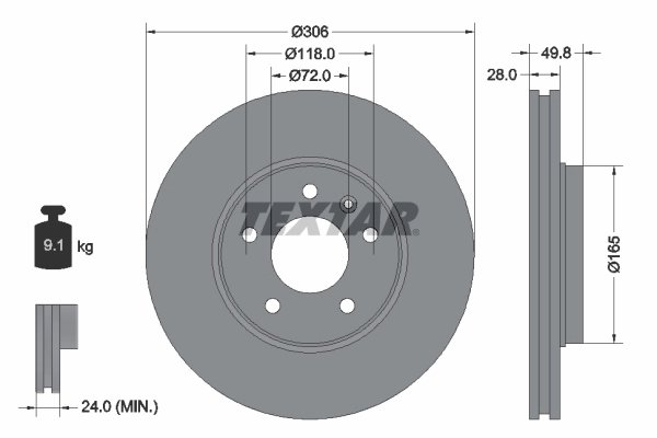 Disc frana Textar 92116005