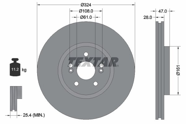 DISC FRANA TEXTAR 92119405 - Compatibil cu RENAULT